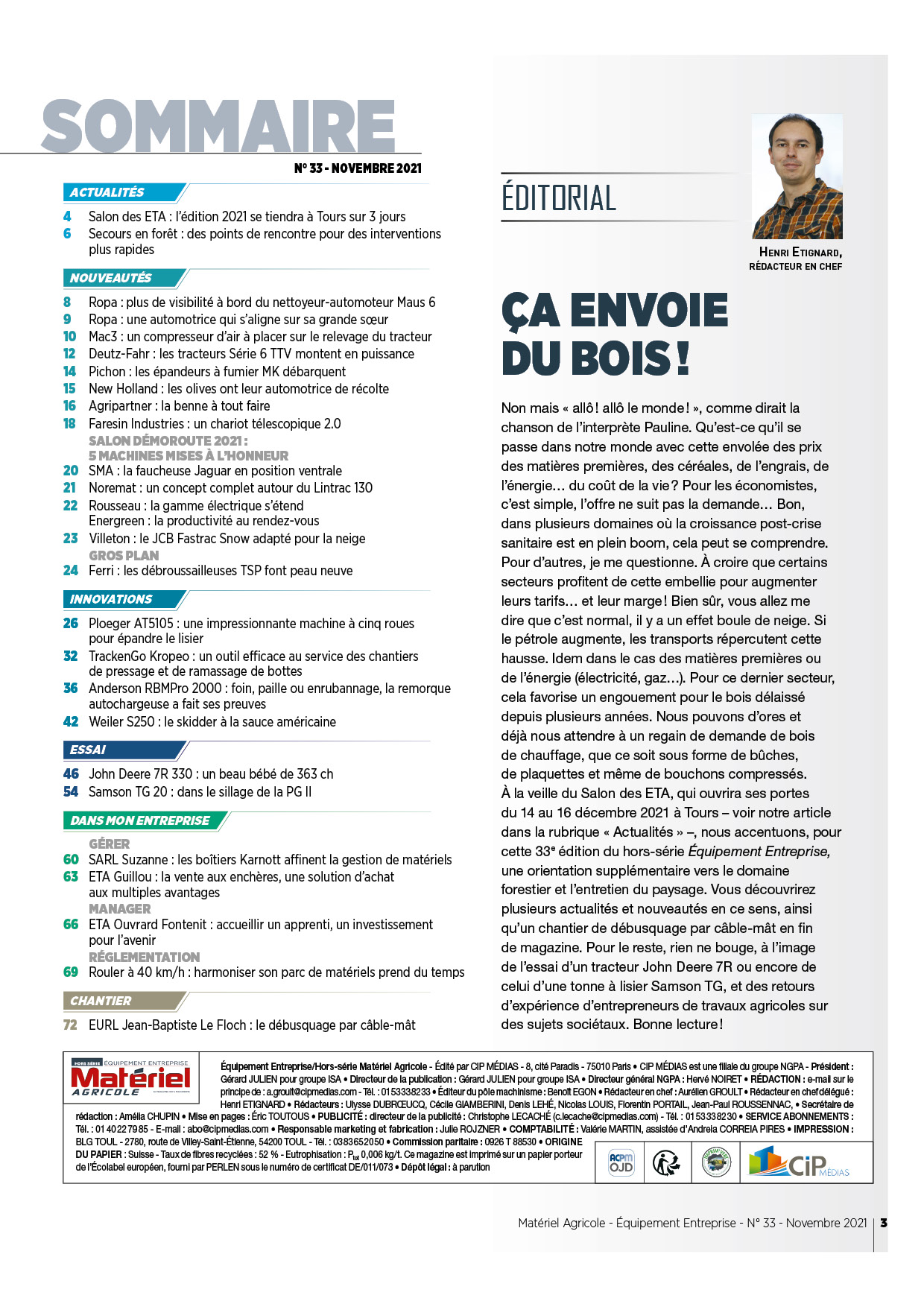 HS EQUIPMENT ENTREPRISE N°33